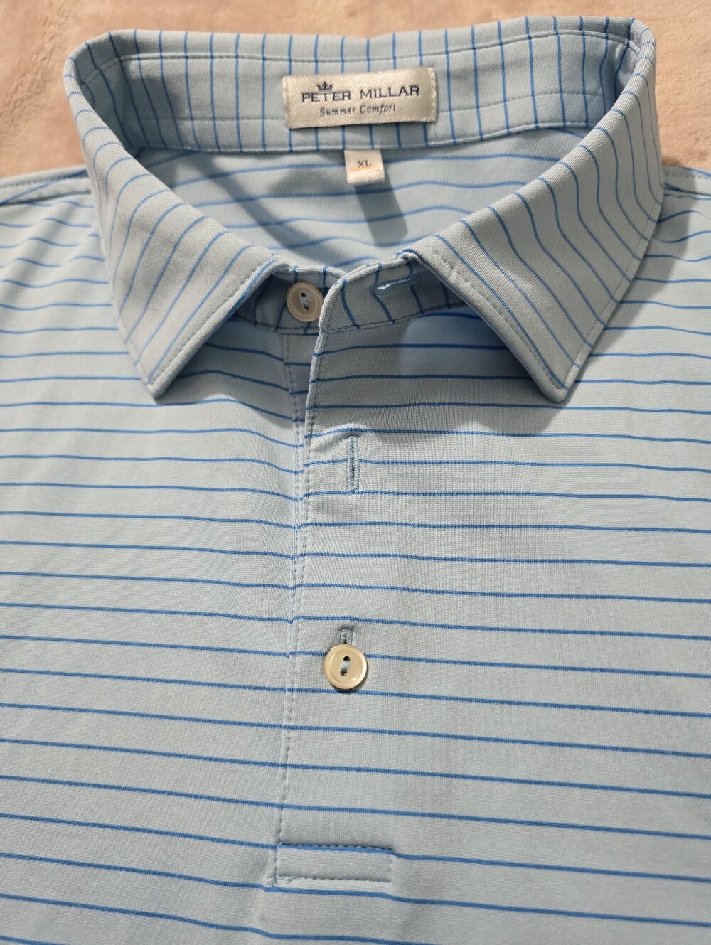 Peter Millar Summer Comfort Performance Striped Polo Size XL